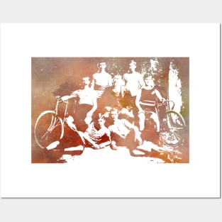 Retro Bike Club in Rust Posters and Art